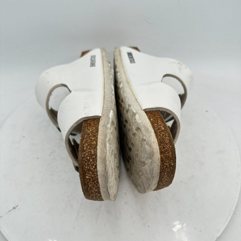Birkenstock Arizona Women Size 8 White Leather Slide Buckle Comfort Sandal - Picture 7 of 11